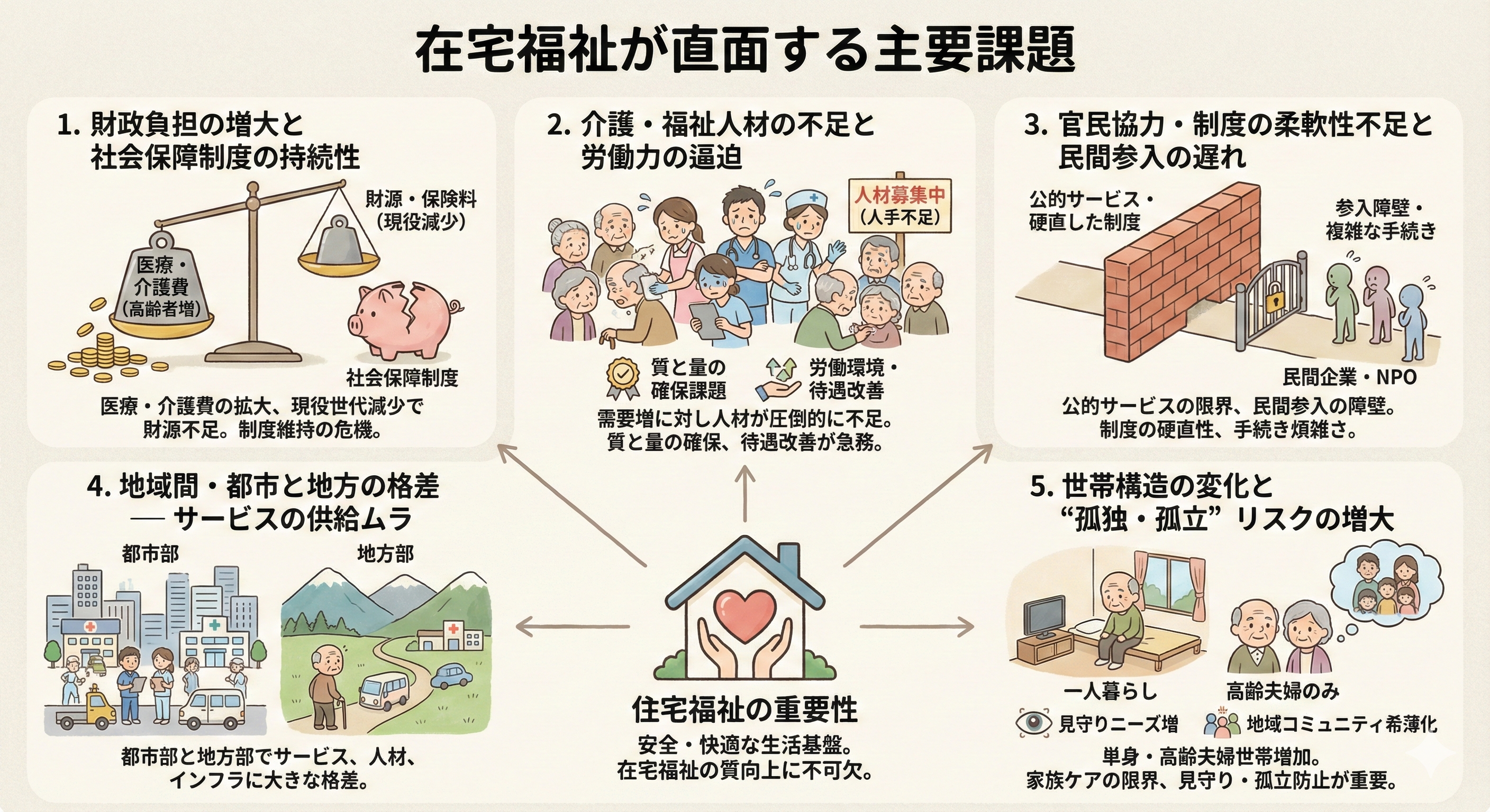 在宅福祉が直面する主要課題